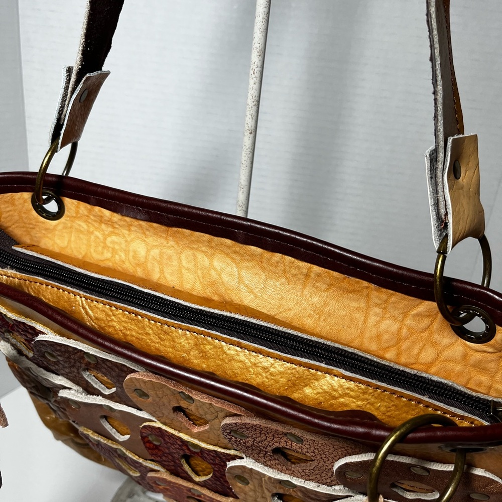 Leather Heart Patchwork Shoulder Bag - image 4